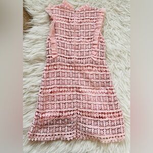 Girls Sleeveless Flower Lace Dress Size 5 100%cotton